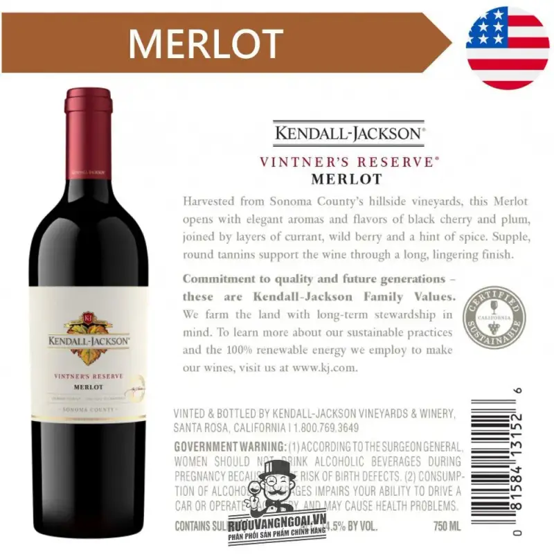 Địa chỉ bán ruou vang kendall jackson vintners reserve red giá rẻ nhất