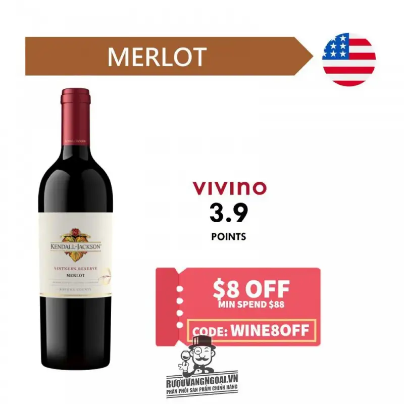 Mua ruou vang kendall jackson vintner s reserve merlot sonoma giá rẻ tại Sài Gòn
