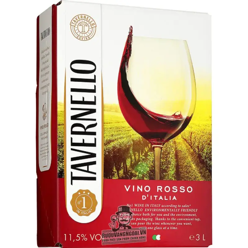 Vang bịch Ý Tavernello Vino Rosso 3L