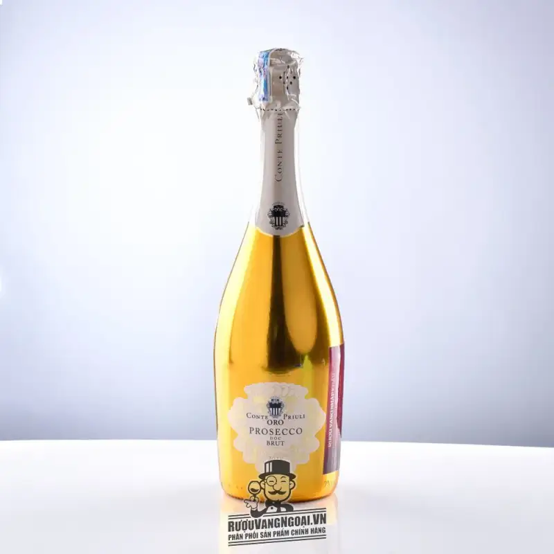 Vang nổ Ý Oro Prosecco Conte Priuli Brut cao cấp