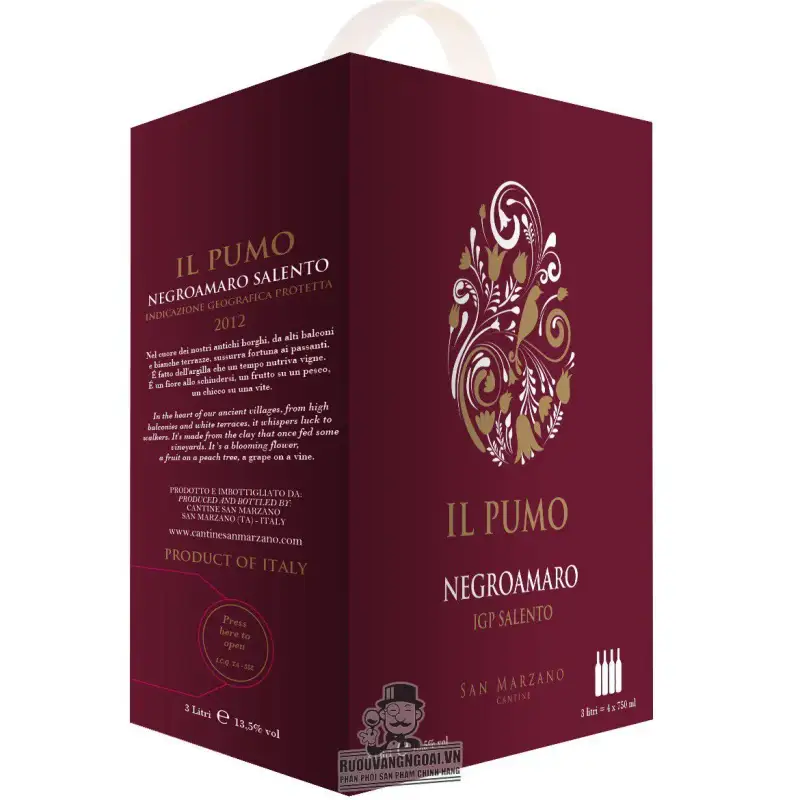 Vang Bịch Il Pumo Negroamaro 3 Lít