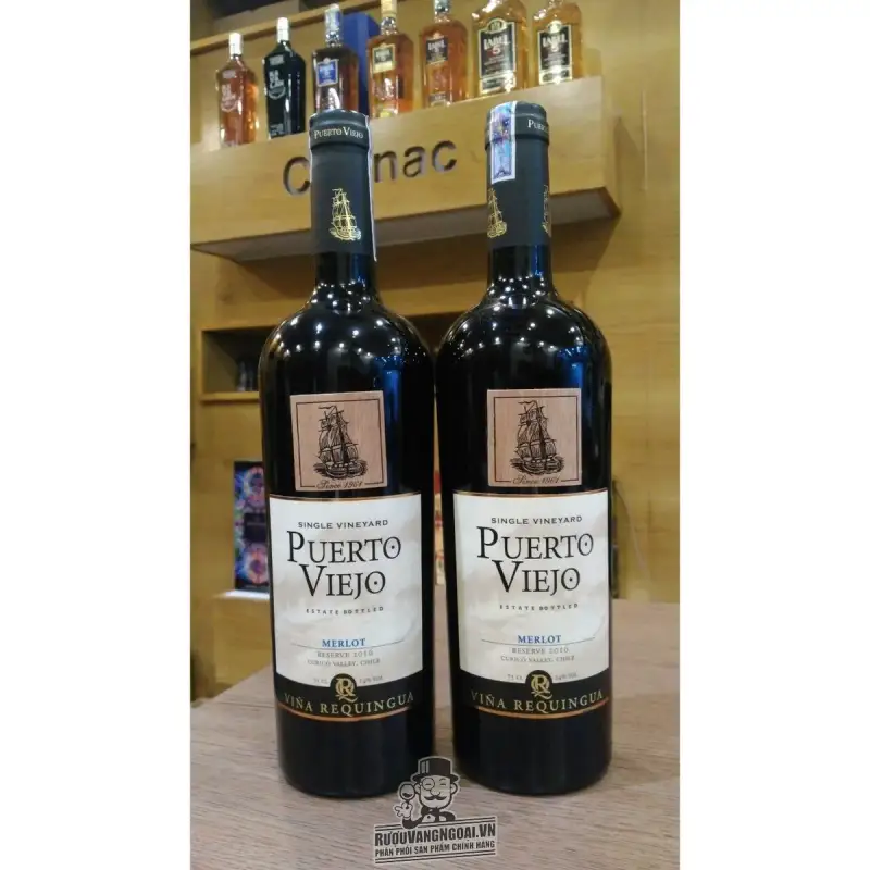 Vang Chile mác gỗ Puerto Viejo Merlot