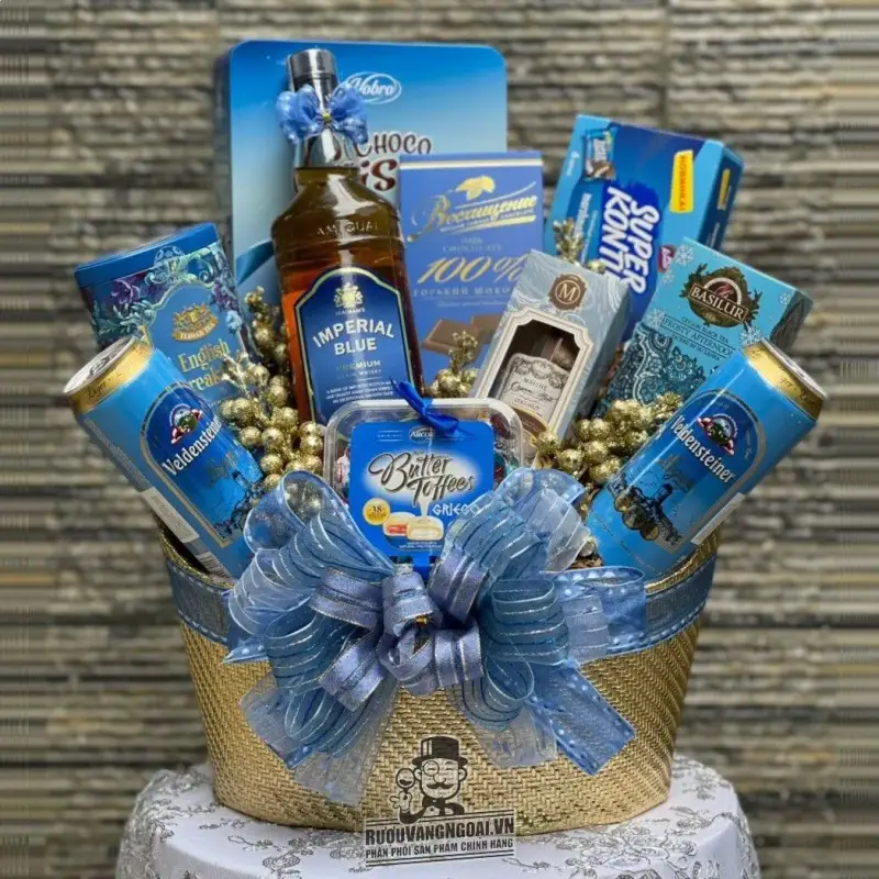 Mua Giỏ Quà Tết Rượu Imperial Blue làm quà biếu giá rẻ