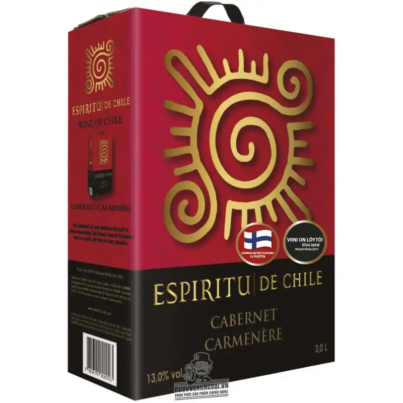 Vang bịch Chile mặt trời ESPIRITU DE CHILE 3 lít